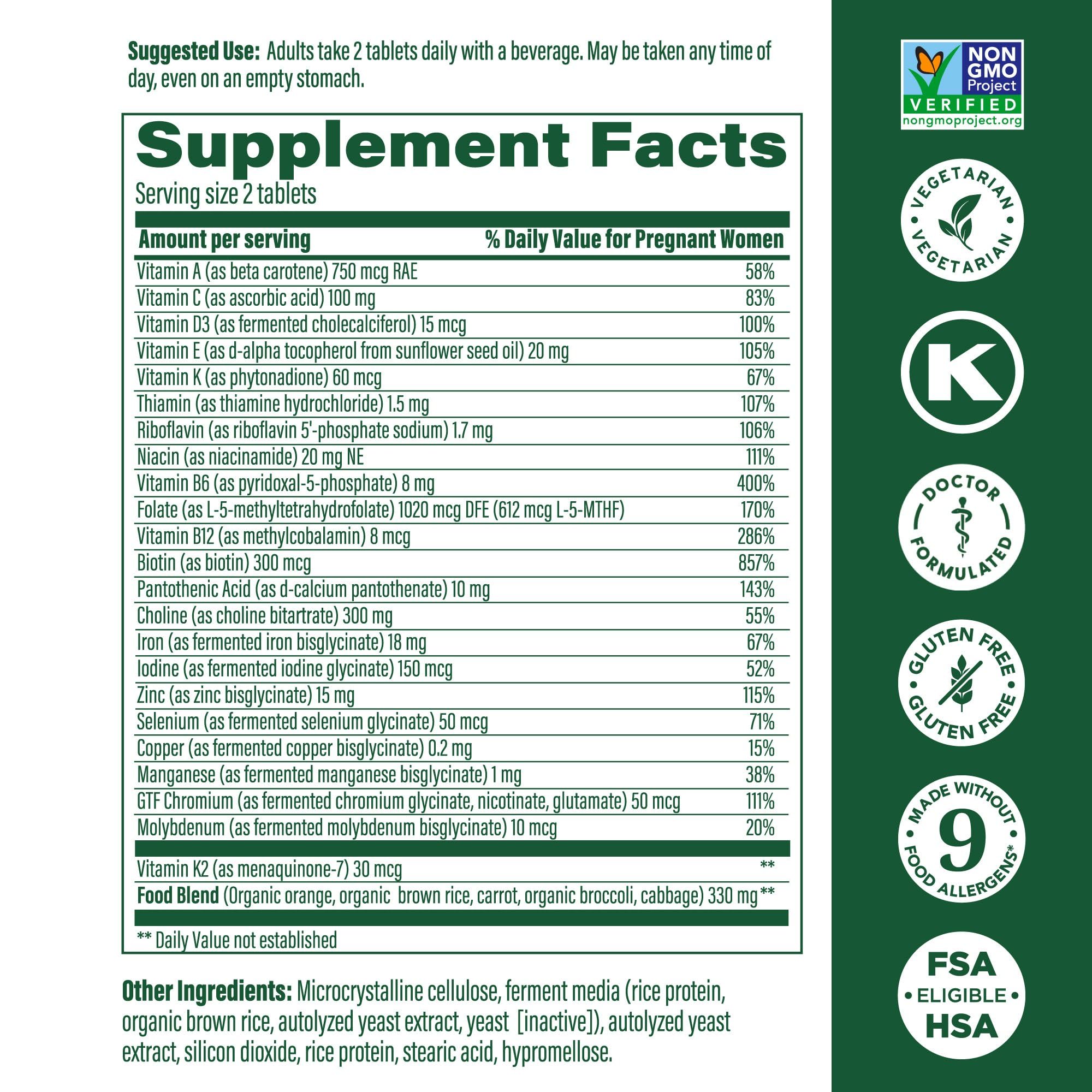 MegaFood Baby & Me 2 Bundle Pack - Prenatal Vitamin & Minerals (30 Servings) with Prenatal Probiotic & Prebiotic (30 Servings) - Women's Supplement for Pregnancy - Image 4