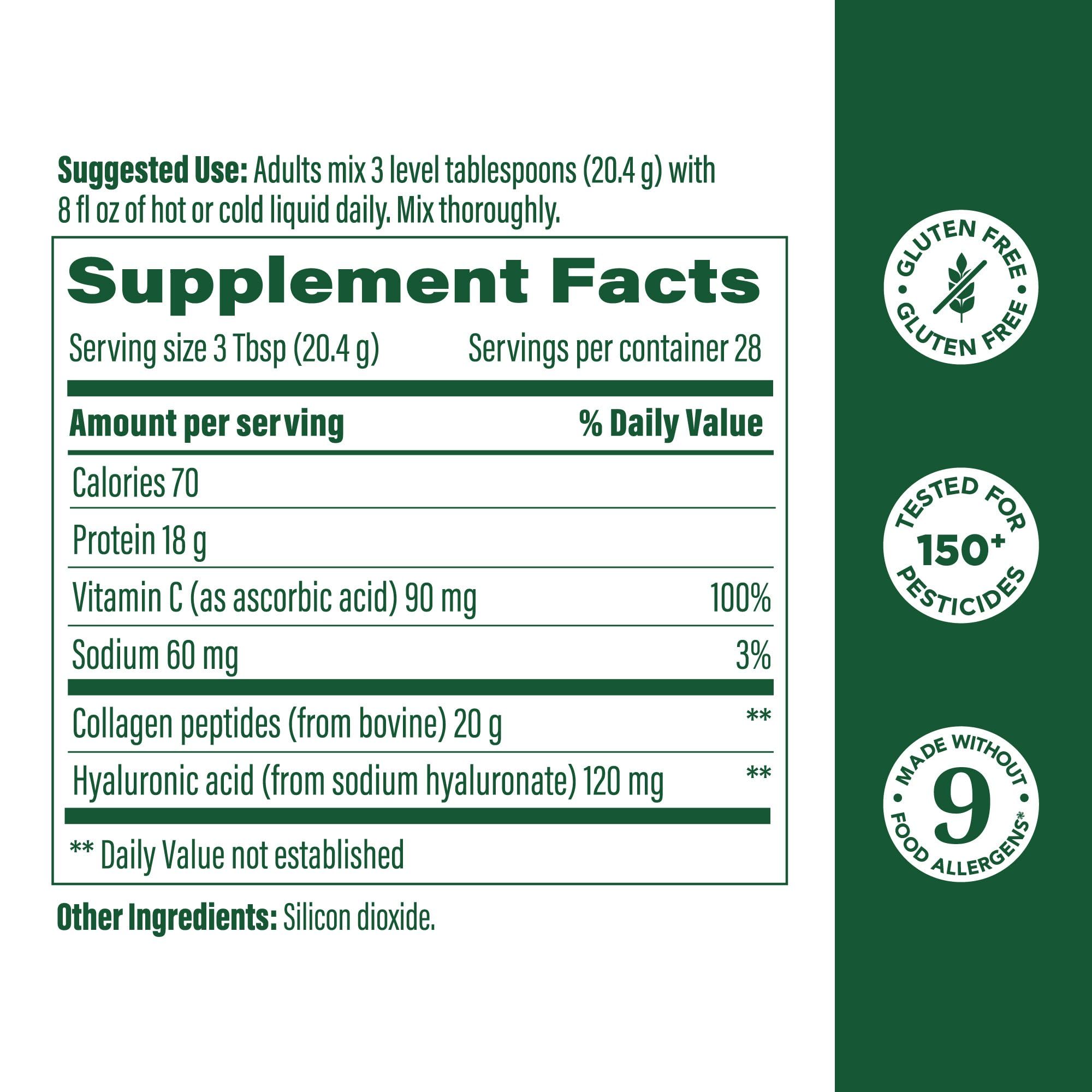 MegaFood Blood Builder Iron Supplement (30 Tablets) & Collagen Peptides (20 oz) Bundle - Iron for Red Blood Cell Production - Collagen for Hair, Skin & Nails - Gluten Free - Image 5