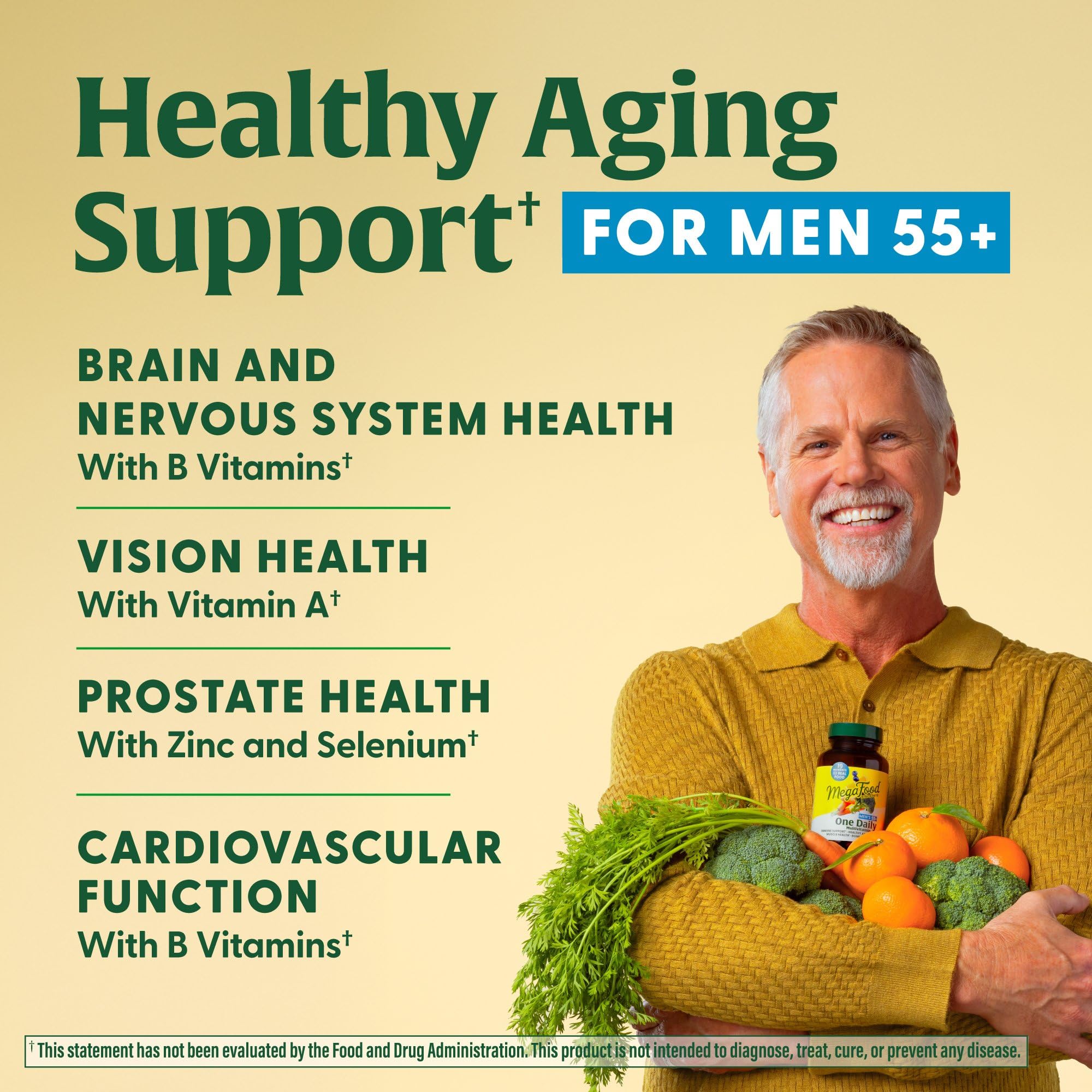 MegaFood Men's 55+ One Daily Multivitamin (90 Tablets) & Magtein Magnesium LThreonate (90 Capsules) Bundle - Supports Energy, Nervous System & Health - Cognitive Support - Gluten Free & Vegetarian - Image 3